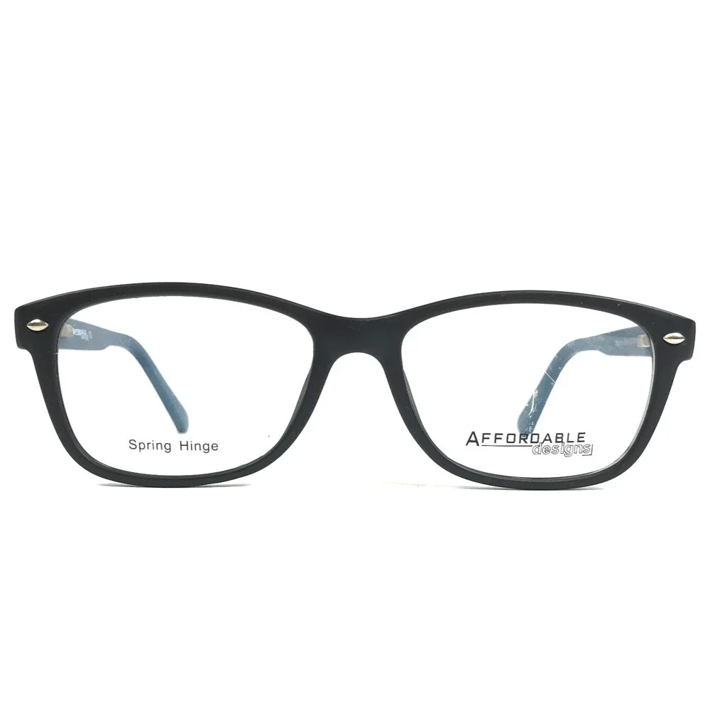 Affordable Designs Eyeglasses Frames Manny Blue Rectangle Full Rim 53-18-140